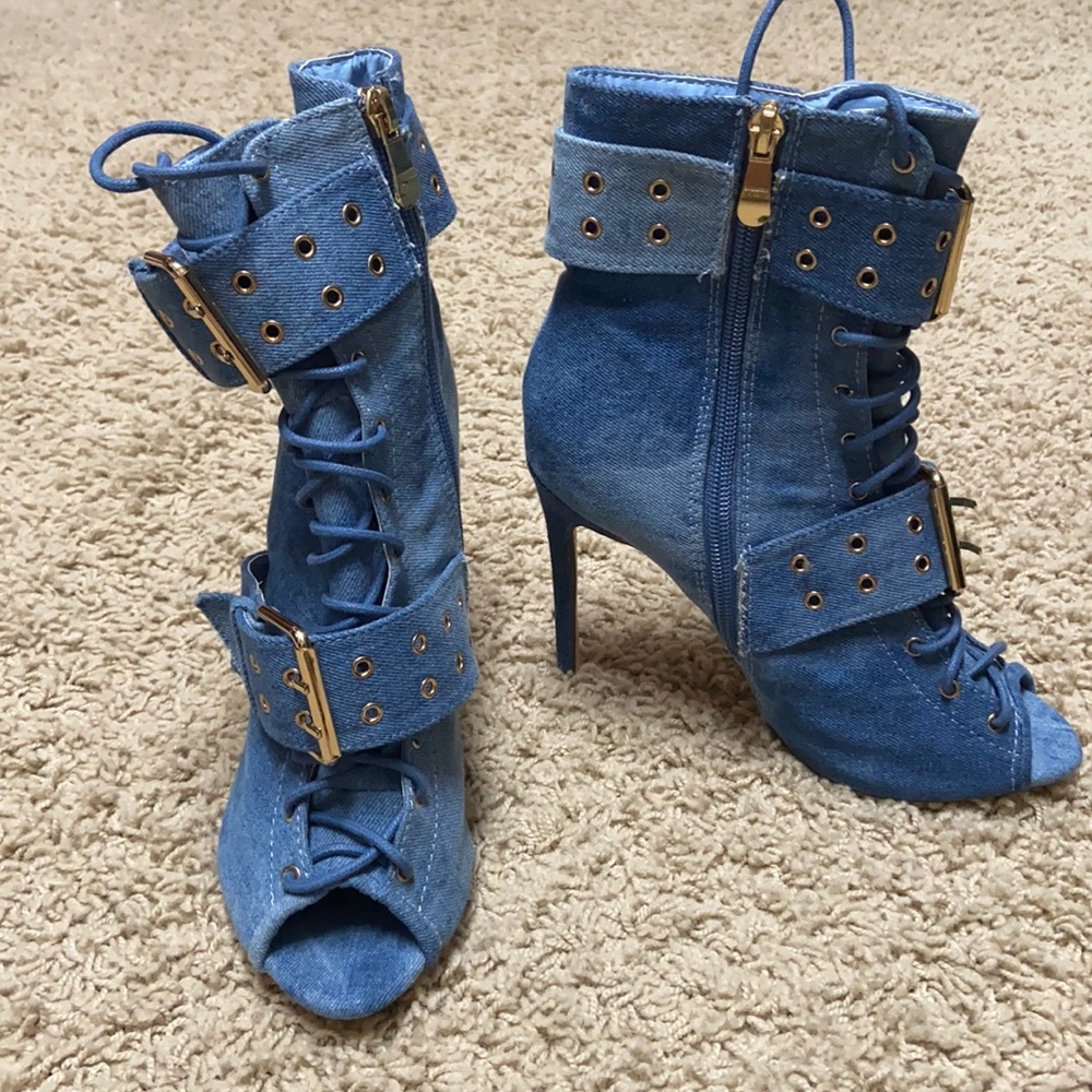 BRAND NEW Denim Blue stilettos Size 6.5